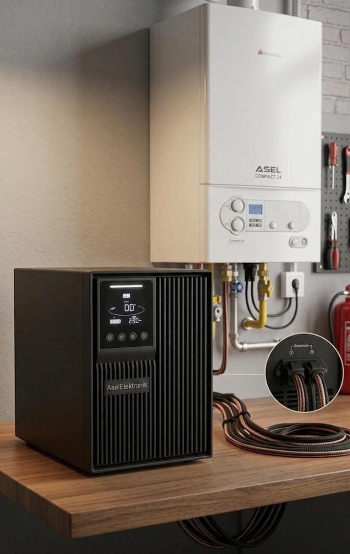 Asel Batarya 3kVA Tam Sinüs (Online) Kombi Kesintisiz Güç Kaynağı (UPS)
